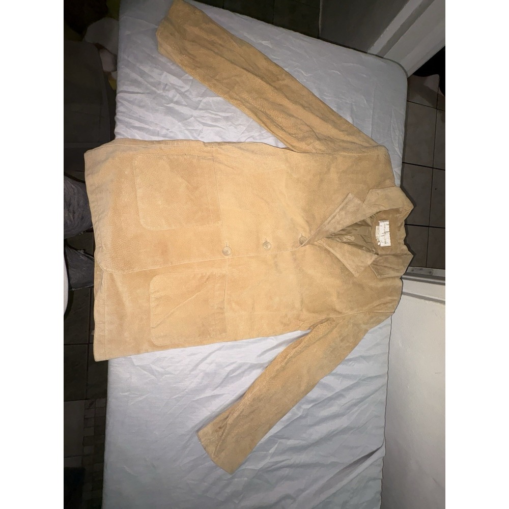 Margaret Godfrey Vintage Tan Suede Leather Blazer Jacket Coat Size 4